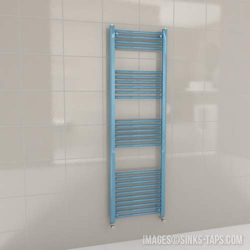 Kartell K-Rail Light Blue Straight Bar Heated Towel Rail 500mm x 1600mm