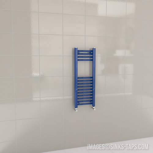 Kartell K-Rail Blue Straight Bar Heated Towel Rail 300mm x 800mm