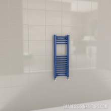 Kartell K-Rail Blue Straight Bar Heated Towel Rail 300mm x 800mm