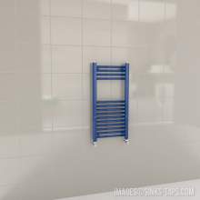 Kartell K-Rail Blue Straight Bar Heated Towel Rail 400mm x 800mm