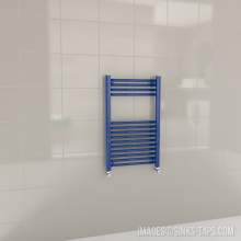 Kartell K-Rail Blue Straight Bar Heated Towel Rail 500mm x 800mm