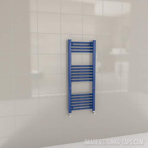 Kartell K-Rail Blue Straight Bar Heated Towel Rail 400mm x 1000mm