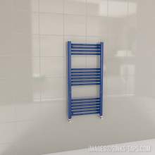 Kartell K-Rail Blue Straight Bar Heated Towel Rail 500mm x 1000mm