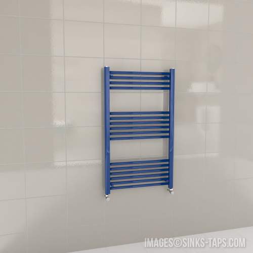 Kartell K-Rail Blue Straight Bar Heated Towel Rail 600mm x 1000mm