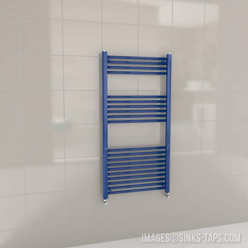 Kartell K-Rail Blue Straight Bar Heated Towel Rail 600mm x 1200mm