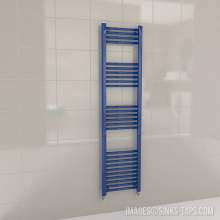 Kartell K-Rail Blue Straight Bar Heated Towel Rail 400mm x 1600mm