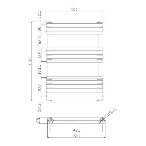 Kartell K-Rad Kolumn White Designer Towel Rail 832mm x 500mm