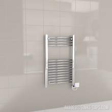 Kartell Chrome Electric Thermostatic Straight Bar Heated Towel Rail 500mm x 800mm