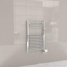 Kartell Chrome Electric Thermostatic Curved Bar Heated Towel Rail 500mm x 800mm