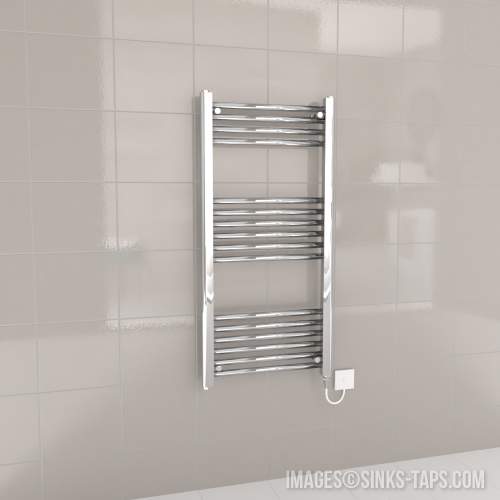 Kartell Chrome Electric Straight Bar Heated Towel Rail 500mm x 1000mm