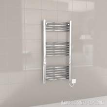 Kartell Chrome Electric Straight Bar Heated Towel Rail 500mm x 1000mm