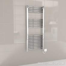 Kartell Chrome Electric Straight Bar Heated Towel Rail 500mm x 1200mm