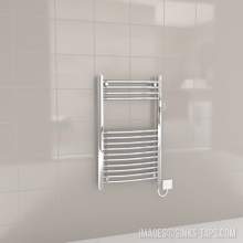 Kartell Chrome Electric Curved Bar Heated Towel Rail 500mm x 800mm