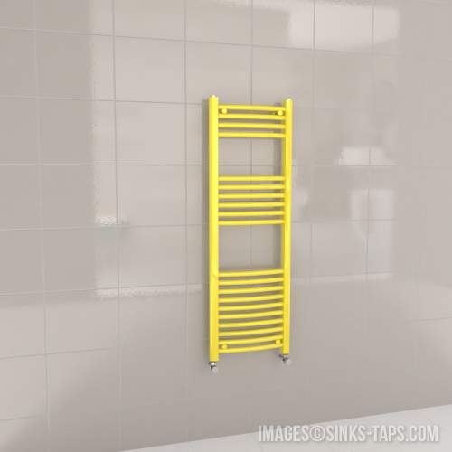 Kartell K-Rail Yellow Curved Bar Heated Towel Rail 400mm x 1200mm