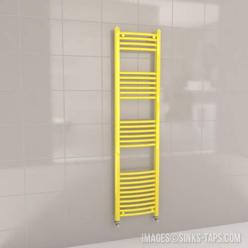 Kartell K-Rail Yellow Curved Bar Heated Towel Rail 400mm x 1600mm