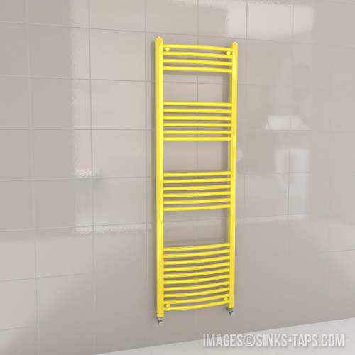 Kartell K-Rail Yellow Curved Bar Heated Towel Rail 500mm x 1600mm