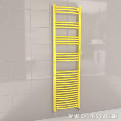 Kartell K-Rail Yellow Curved Bar Heated Towel Rail 500mm x 1800mm
