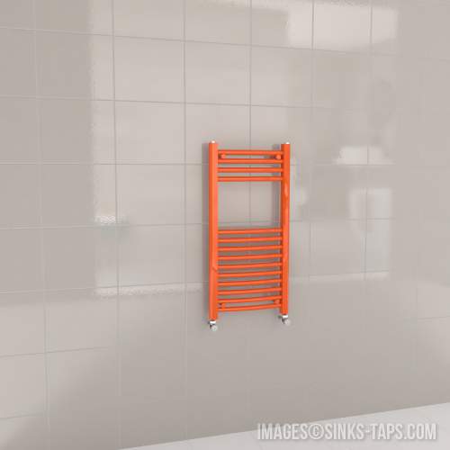 Kartell K-Rail Orange Curved Bar Heated Towel Rail 400mm x 800mm