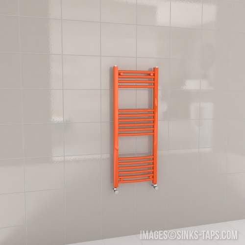 Kartell K-Rail Orange Curved Bar Heated Towel Rail 400mm x 1000mm