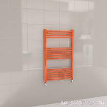 Kartell K-Rail Orange Curved Bar Heated Towel Rail 600mm x 1000mm