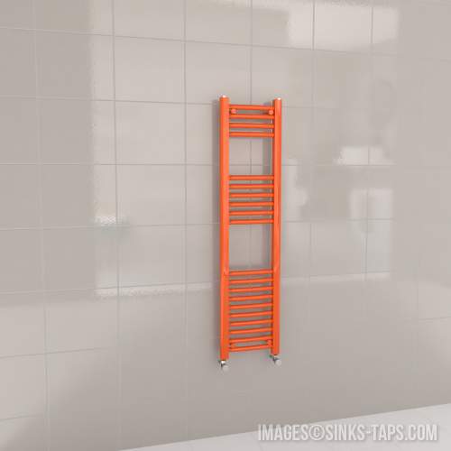 Kartell K-Rail Orange Curved Bar Heated Towel Rail 300mm x 1200mm