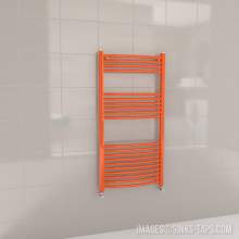Kartell K-Rail Orange Curved Bar Heated Towel Rail 600mm x 1200mm