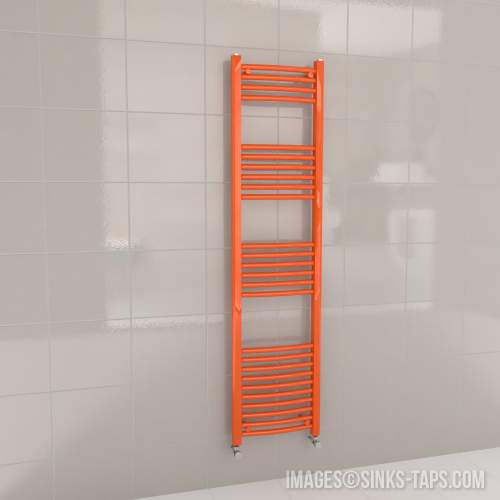 Kartell K-Rail Orange Curved Bar Heated Towel Rail 400mm x 1600mm