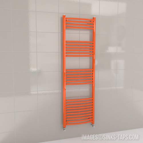 Kartell K-Rail Orange Curved Bar Heated Towel Rail 500mm x 1600mm