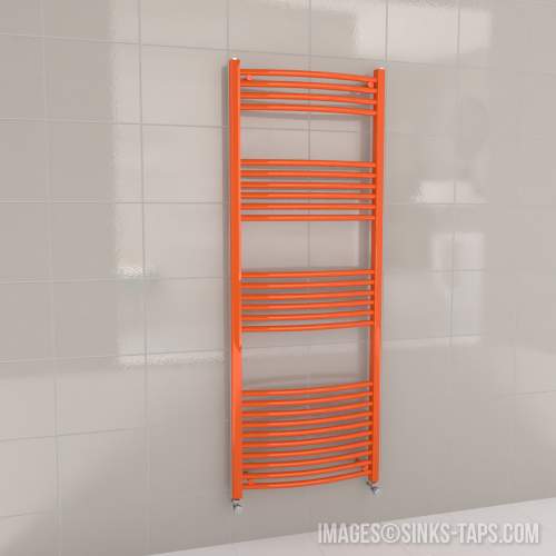 Kartell K-Rail Orange Curved Bar Heated Towel Rail 600mm x 1600mm