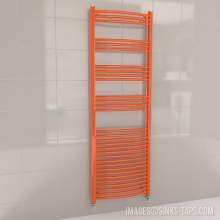 Kartell K-Rail Orange Curved Bar Heated Towel Rail 600mm x 1800mm