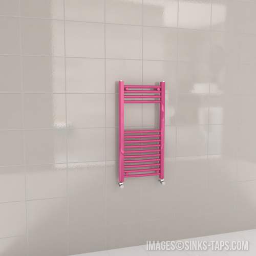 Kartell K-Rail Magenta Curved Bar Heated Towel Rail 400mm x 800mm