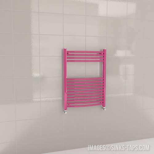 Kartell K-Rail Magenta Curved Bar Heated Towel Rail 600mm x 800mm