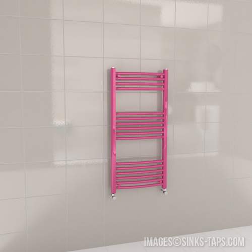 Kartell K-Rail Magenta Curved Bar Heated Towel Rail 500mm x 1000mm