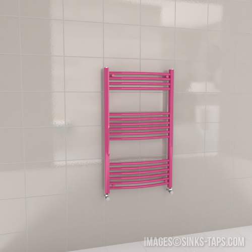 Kartell K-Rail Magenta Curved Bar Heated Towel Rail 600mm x 1000mm