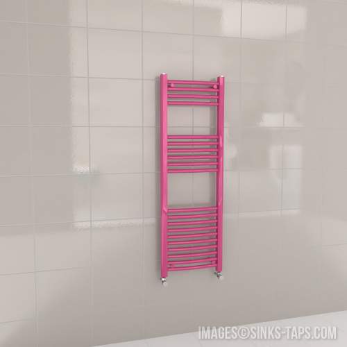 Kartell K-Rail Magenta Curved Bar Heated Towel Rail 400mm x 1200mm