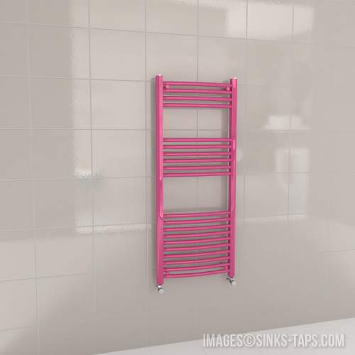 Kartell K-Rail Magenta Curved Bar Heated Towel Rail 500mm x 1200mm