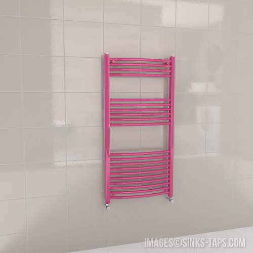 Kartell K-Rail Magenta Curved Bar Heated Towel Rail 600mm x 1200mm