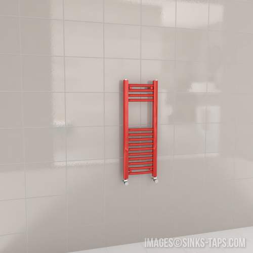 Kartell K-Rail Red Curved Bar Heated Towel Rail 300mm x 800mm