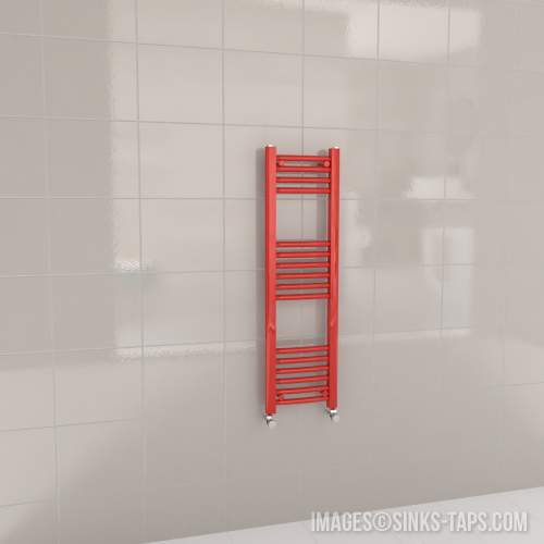 Kartell K-Rail Red Curved Bar Heated Towel Rail 300mm x 1000mm