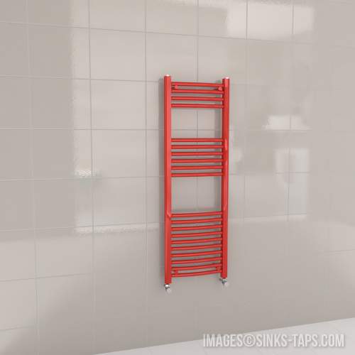 Kartell K-Rail Red Curved Bar Heated Towel Rail 400mm x 1200mm