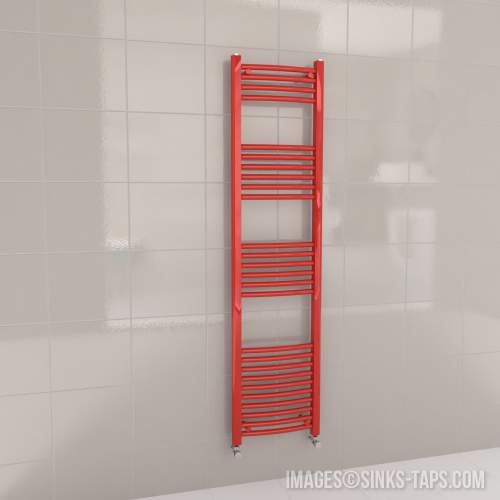 Kartell K-Rail Red Curved Bar Heated Towel Rail 400mm x 1600mm