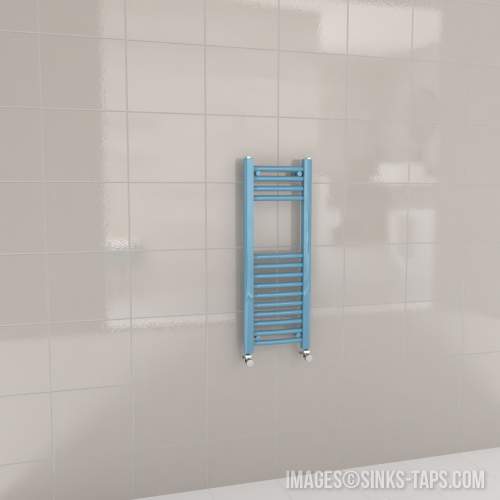 Kartell K-Rail Light Blue Curved Bar Heated Towel Rail 300mm x 800mm