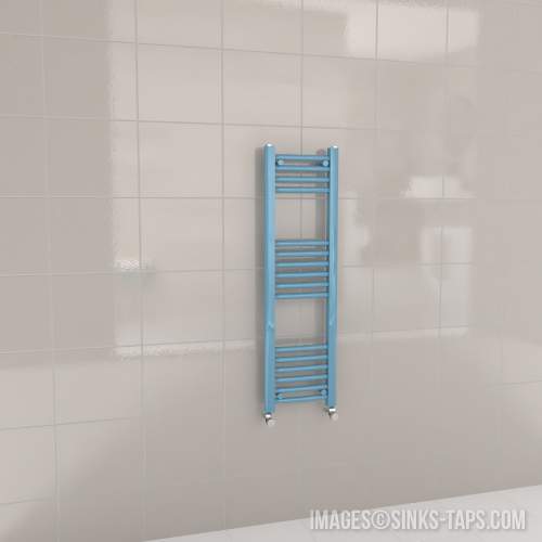 Kartell K-Rail Light Blue Curved Bar Heated Towel Rail 300mm x 1000mm