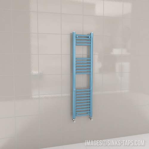 Kartell K-Rail Light Blue Curved Bar Heated Towel Rail 300mm x 1200mm