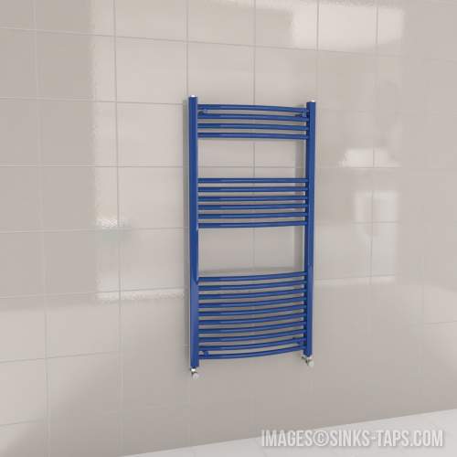 Kartell K-Rail Blue Curved Bar Heated Towel Rail 600mm x 1200mm