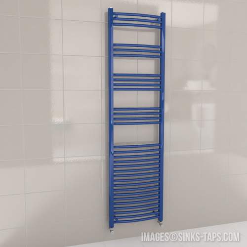 Kartell K-Rail Blue Curved Bar Heated Towel Rail 500mm x 1800mm