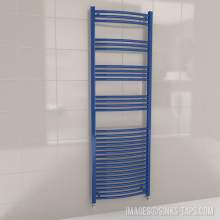 Kartell K-Rail Blue Curved Bar Heated Towel Rail 600mm x 1800mm