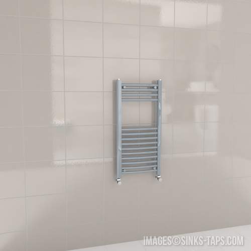 Kartell K-Rail Grey Curved Bar Heated Towel Rail 400mm x 800mm