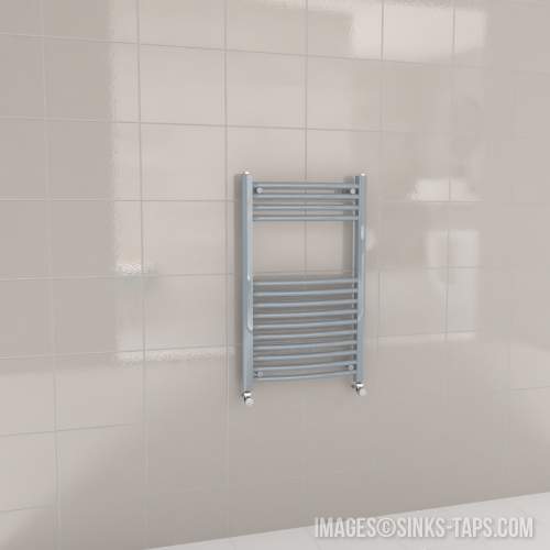 Kartell K-Rail Grey Curved Bar Heated Towel Rail 500mm x 800mm