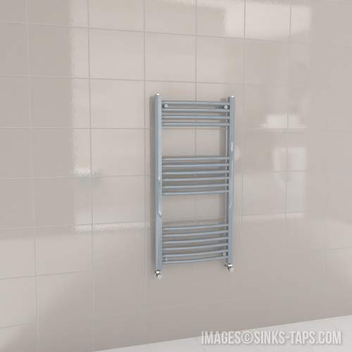 Kartell K-Rail Grey Curved Bar Heated Towel Rail 500mm x 1000mm